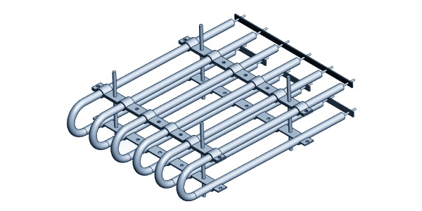 горизонтальное расположение нагревательных элементов